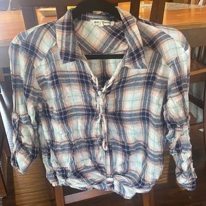 S plaid blouse
